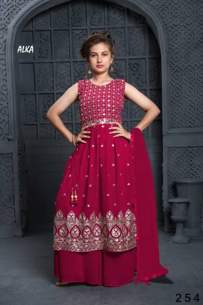 Alka Vol 36 Designer Partywear Readymade KIds Sharara Suit Collection